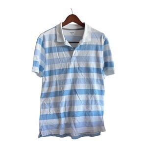 Old Navy Light Blue and White Striped Polo Shirt size L